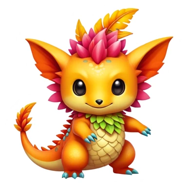 Exotic chibi Fakémon-creature sticker
