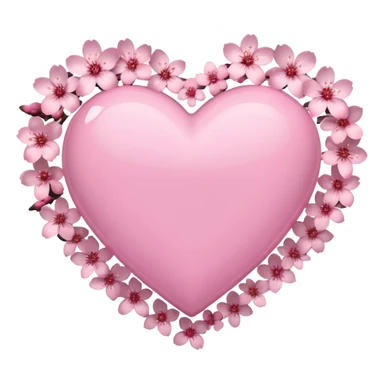 pink heart surrounded by sakura petals sticker