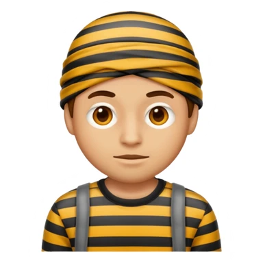 A theif robber emoji,Stripped shirt. sticker