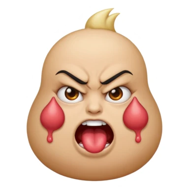 angry emoji with huge boobs and nipple piercing emoji sticker