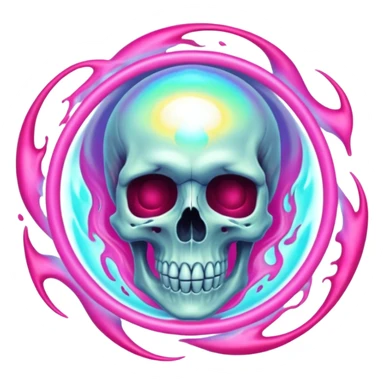 Glowing Soul Portal, in the style of your bleeding skull art. sticker