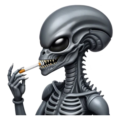 xenomorph smoking cigarette sticker