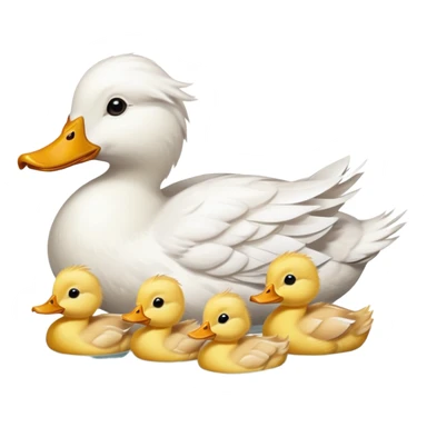Momma duck and ducklings sticker