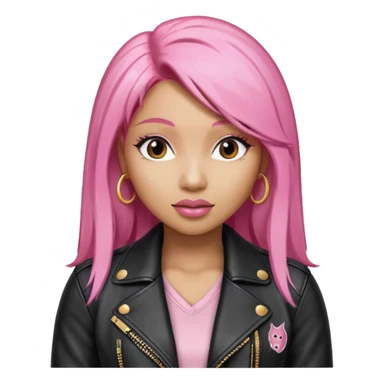 Nicki Minaj pink hair wear leather jacket sticker