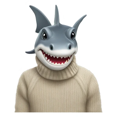 Hammerhead shark in sweater sticker