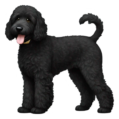 Pure black goldendoodle sticker