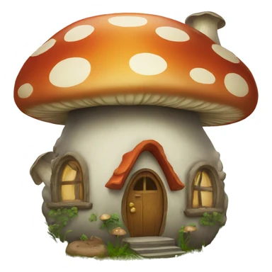 Mushroom house sticker