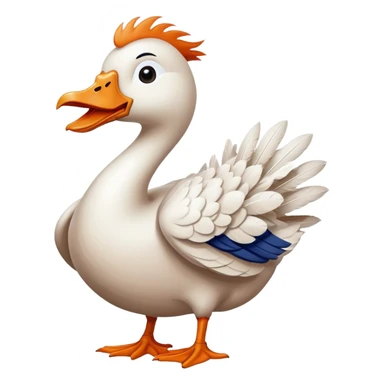A silly white goose in a Denver Broncos T-shirt sticker
