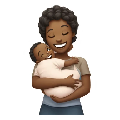 happy baby in mom’s arms sticker