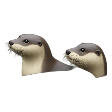 Une loutre qui fait un câlin a un canard sticker