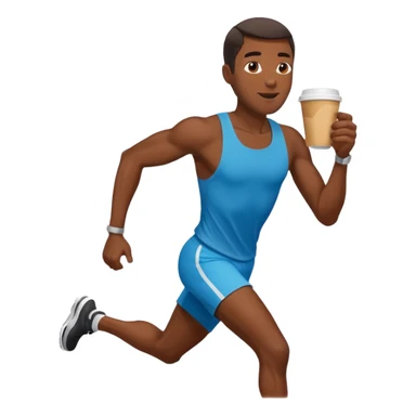 Morning Coffee Runner black man  sticker