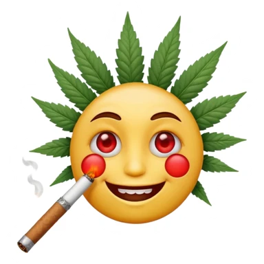 Emoji qui fume un joint  sticker