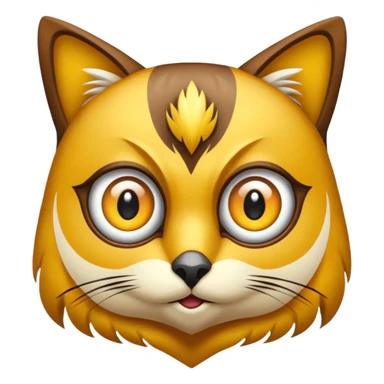 Buho gato defradado de amarillo y marron sticker