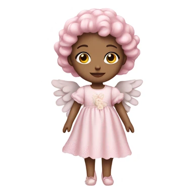 Pink doll shabby chic angel baby sticker