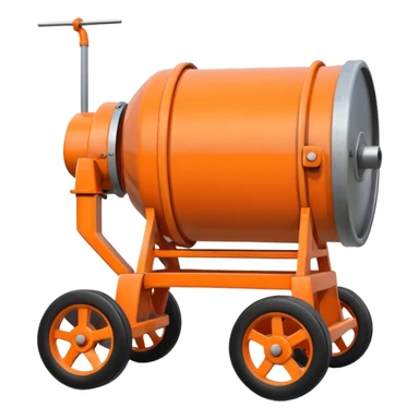 small orange concrete mixer (not a truck) sticker