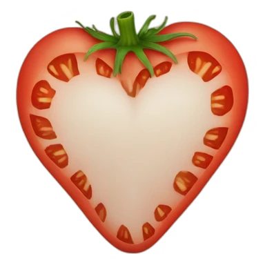 tomato in the shape of a heart sticker