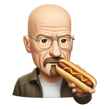 Walter white eating a hot dog sticker