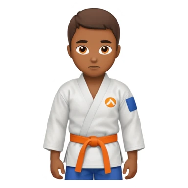 judoka brun avec ceinture orange sticker
