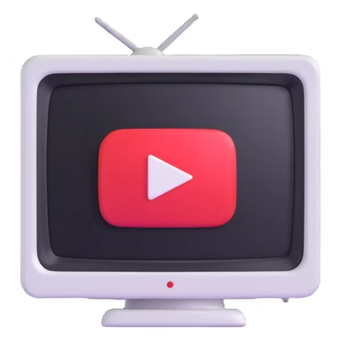 TV screen icon with the YouTube play symbol sticker