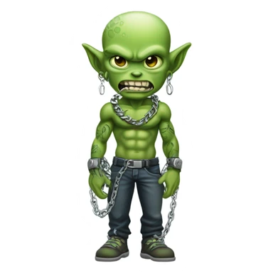 alien thug full, front and back view sticker