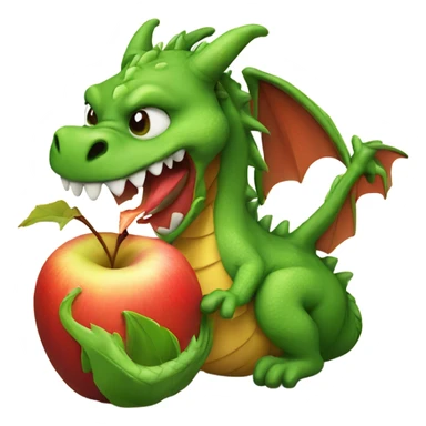 Dragon eating an apple  sticker