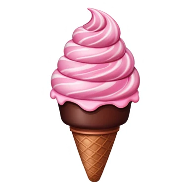 Strawberry ice cream with chocolate  sticker