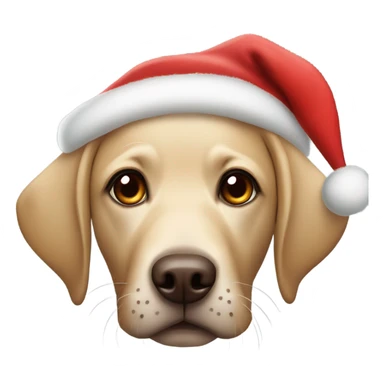 labrador with big brown eyes wearing a floppy santa hat sticker