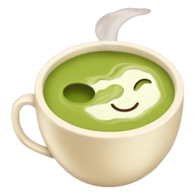 Matcha latte in beige mug sticker
