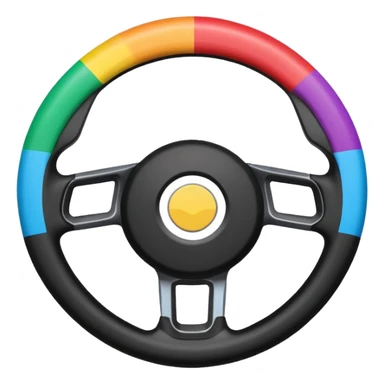 steering wheel with trans pride flag colors sticker