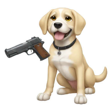 Dog with gun anime sticker