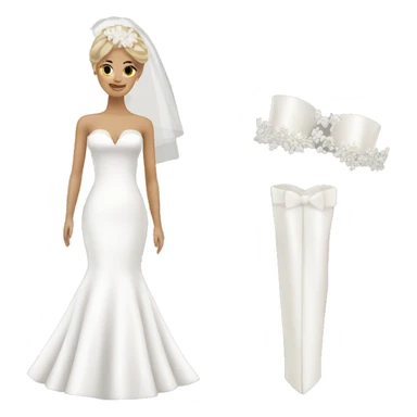 White bridal items sticker