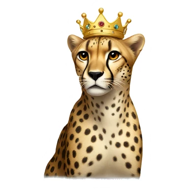 Cheetah wearing a crown sticker