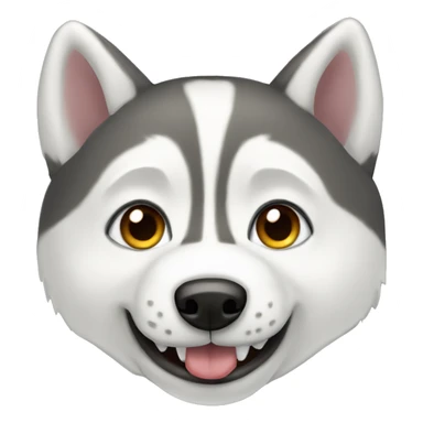 Siberian husky with teeth sticker