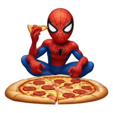spiderman eating pizza  sticker