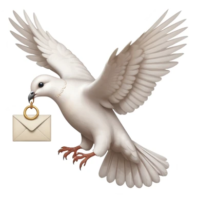 a dove flies with a letter in its paws sticker
