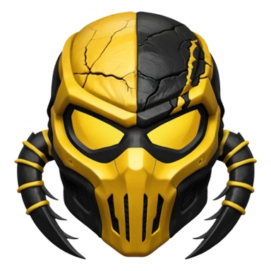 mortal kombat scorpion mask black and yellow sticker