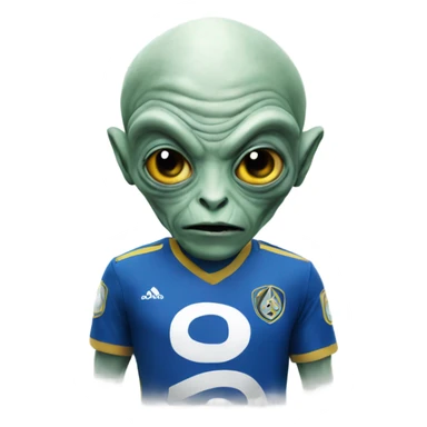 Alien wearing a Leeds united top sticker