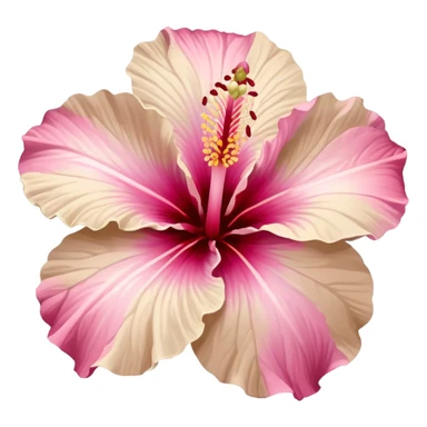 Pink and beige hibiscus flower  sticker