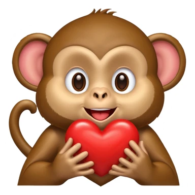 קוף שולח נשיקה על לב אדום באמצע שלו sticker