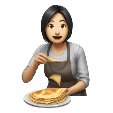 Aya Nakamura qui mange des crêpes  sticker