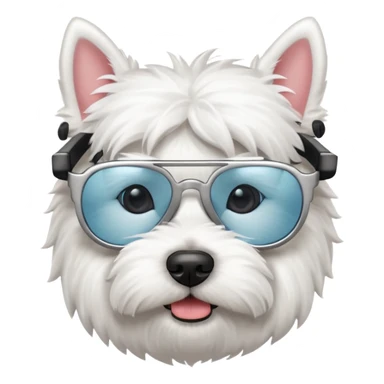 Westie Dog with cool glasses sticker