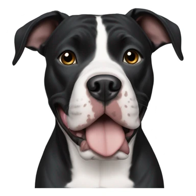 Mostly black pitbull with white chest and white paws sticker