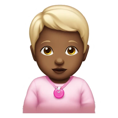 Baby girl with a pink pacifier sticker