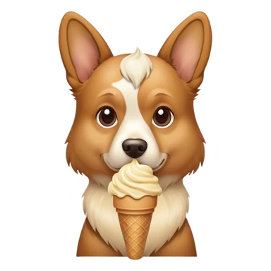 Dog with ice cream cone sticker