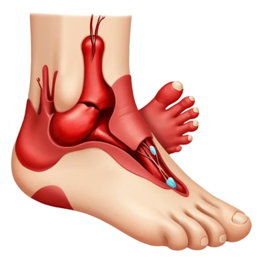 a foot with a chronic diabetic foot injury sticker