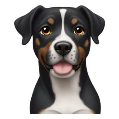 Black tri american bollie with cropped ears sticker