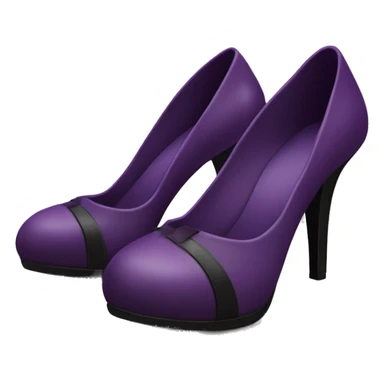 Realistic pair of plum purple and black closed toe high high heel sticker