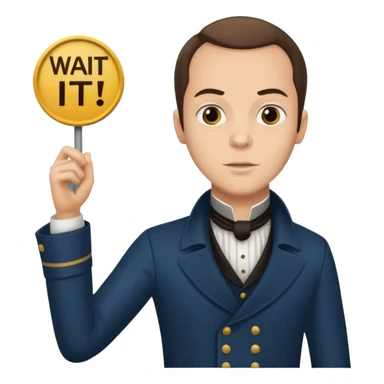 aaron burr holding a wait for it sign sticker