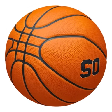 Cinematic Realistic image of a basketball rendered in vivid orange with a pebbled surface texture and crisp stitching details, set against a high-contrast backdrop that highlights its dynamic, sporty essence sticker
