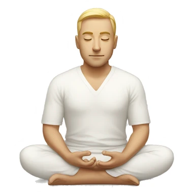 white man meditating sticker